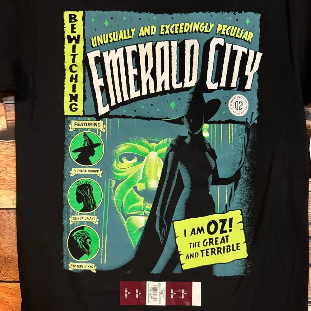 WICKED T-Shirt Men's Black Small Emerald City Wizard of Oz Cotton Tee